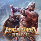Asgardian Rising game icon with norse runes and hammers