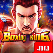 Boxing King game icon with boxing gloves and a champion belt