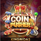Coin Pusher game icon with falling gold coins