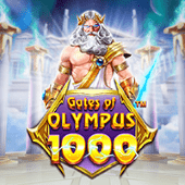 Gates of Olympus 1000 game icon with Zeus and lightning
