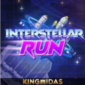 Interstellar Run game icon with a racing rocket trail