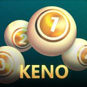 Keno game icon with a numbered ball grid