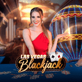 Las Vegas Blackjack game icon with chips and a blackjack hand
