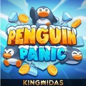 Penguin Panic game icon with sliding penguins